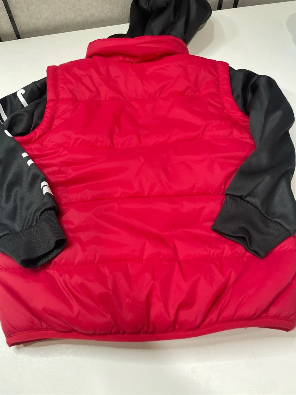 Jordan Red and Black Puffer Hoodie Jacket Size 3T